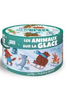 Les animaux sur la glace - livre + puzzle geant