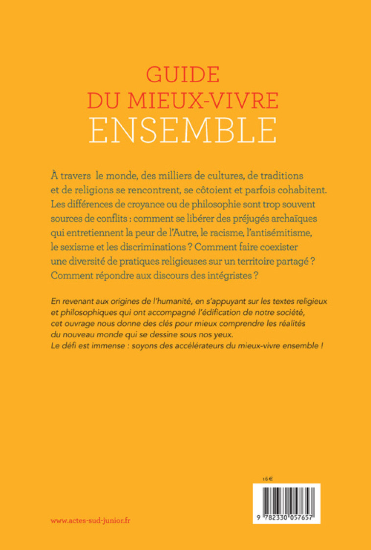 GUIDE DU MIEUX-VIVRE ENSEMBLE - MA LAICITE, MA RELIGION, MON IDENTITE - ILLUSTRATIONS, COULEUR - Patrick Banon - ACTES SUD