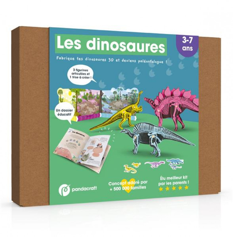 LES DINOSAURES - KIT LUDO-EDUCATIF 3-7 ANS - FABRIQUE TES DINOSAURES 3D ET DEVIENS PALEONTOLOGUE - XXX - NC