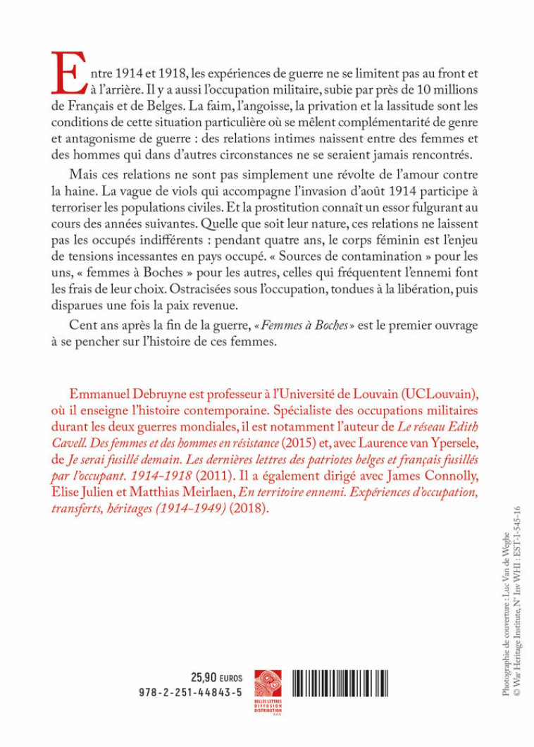 « Femmes à Boches » - Emmanuel Debruyne - BELLES LETTRES