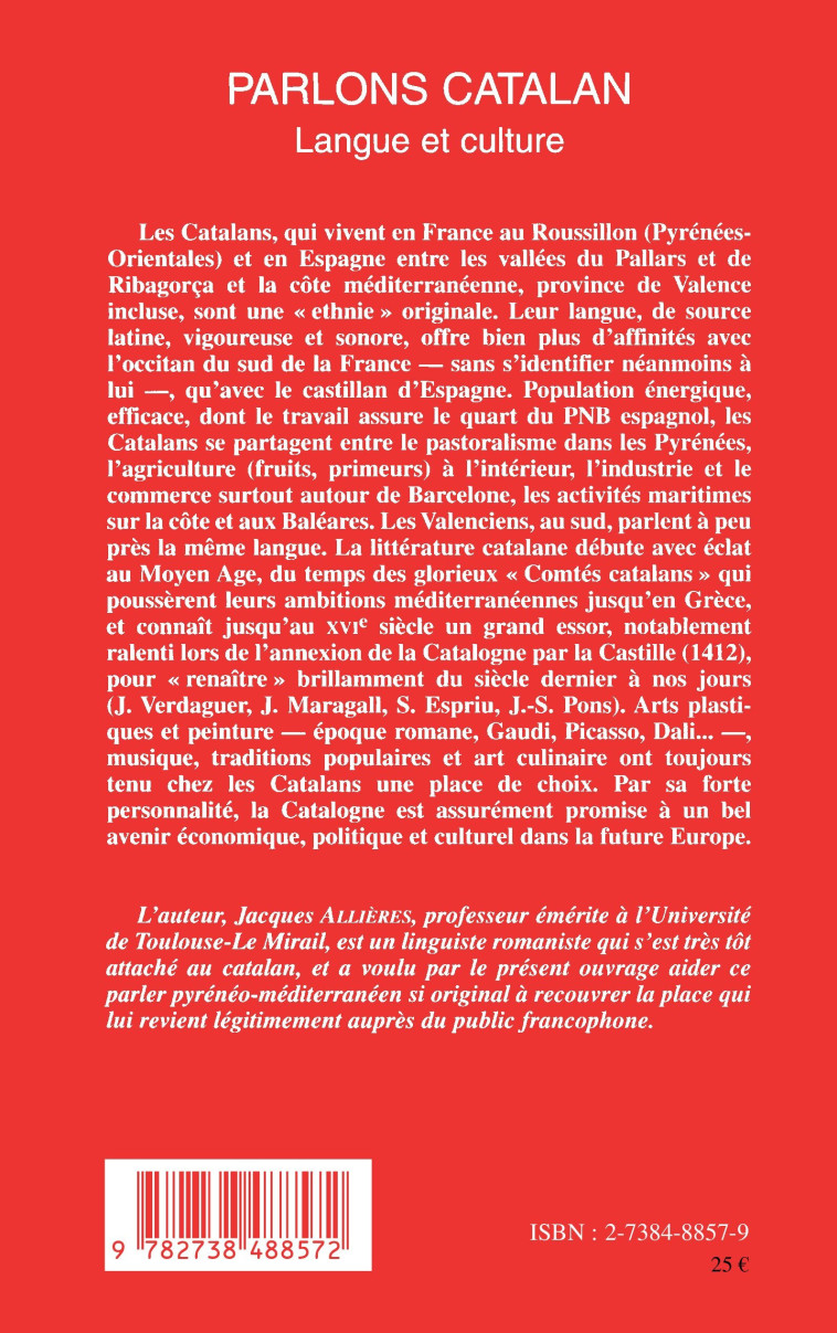 PARLONS CATALAN - Jacques Allières - L'HARMATTAN