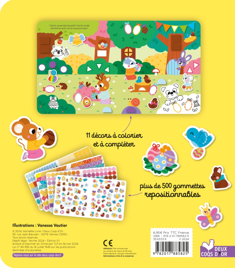 Gommettes et coloriages Joyeuses Pâques ! - Vanessa Vautier, Vanessa Vautier - DEUX COQS D OR