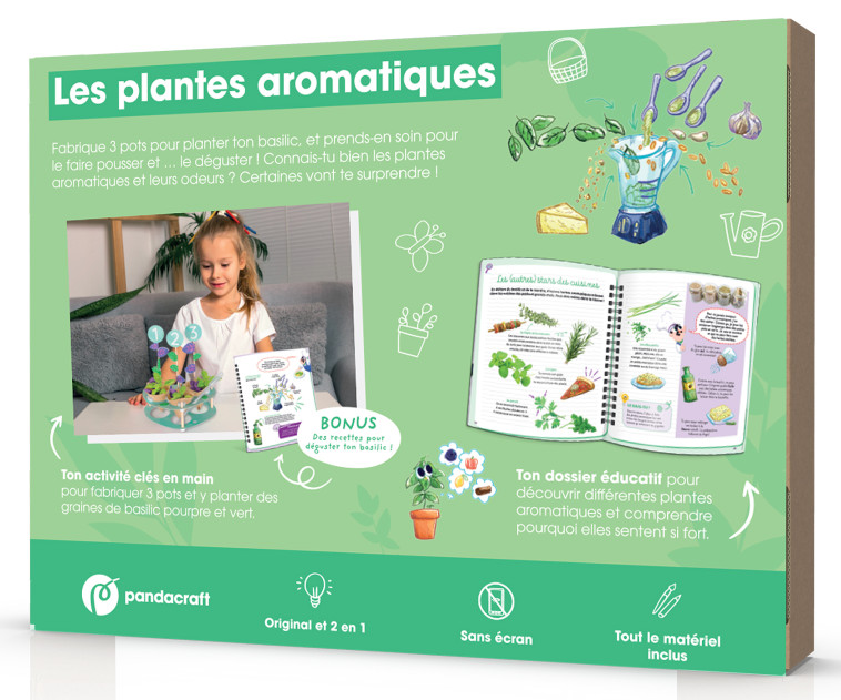 Les plantes aromatiques - Kit Pandacraft 3-7 ans -  - PANDACRAFT